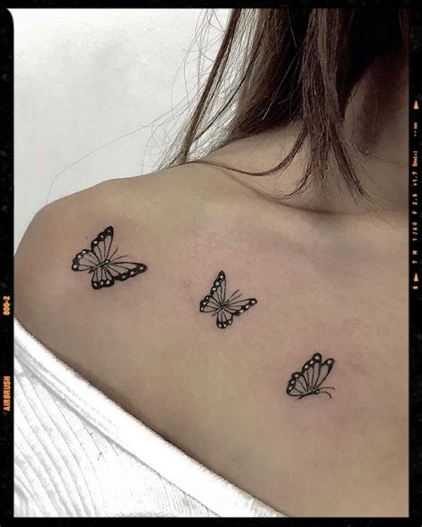 Delicate Butterfly Tattoo Ideas for Collar Bone